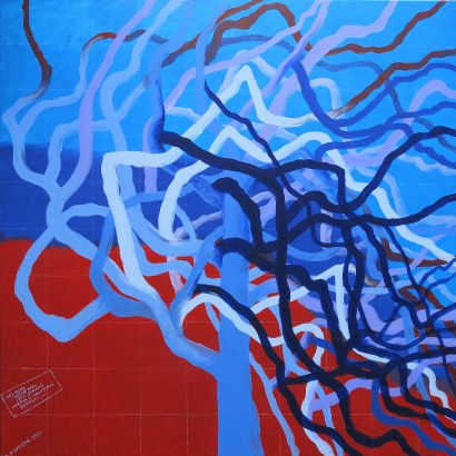 Black lines of tree branches  - a Paint Artowrk by Dagmar Piorecka